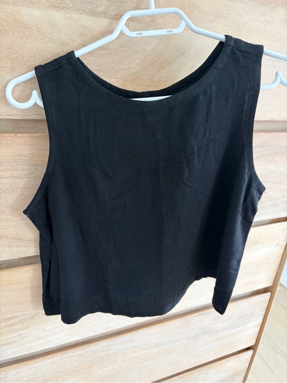 Amazon Anrabess Black Sleeveless Crop Tank Top with Pants (matching set)